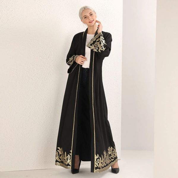 

2020 muslim women embroidery black abaya dress s-2xl plus size islamic women flroal print jilbab dress, Red