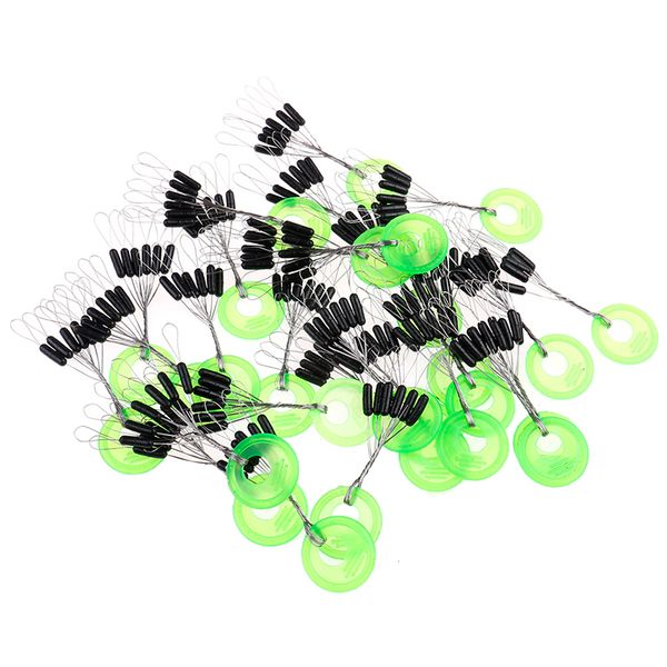 

600pcs/100 groups green rubber ser fishing line resistance fishing equipment beans space not to hurt the vertical line beans