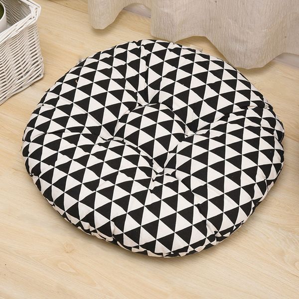 

льняные и декор ткань простая геометрия сиденья легкий мягкий утолщение прочный стул подушка printed экономия пространства круглый