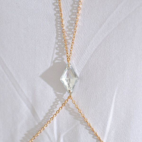 

boho fashion net grid tassel harness beads bra chain women waist jewelry bikini metal alloy sandy beach body chain, Silver