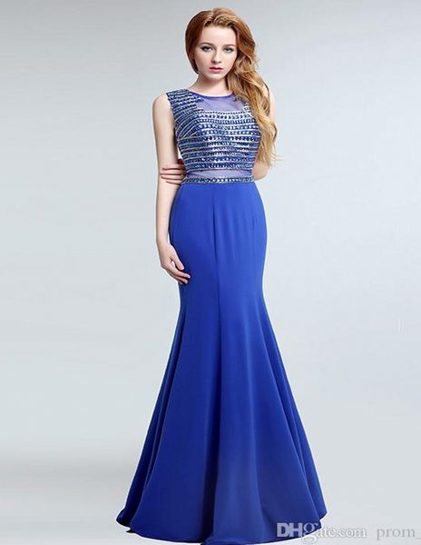 

new fashion blue long tail fishtail evening dresses big round neck back hollow ballroom dresses 2020 prom dresses, Black;red