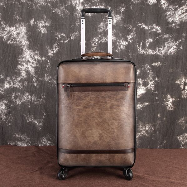 

horizon famous designer luggage set,u leather suitcase bag,universal wheels carry-ons,grid pattern carrier,,drag box trolley