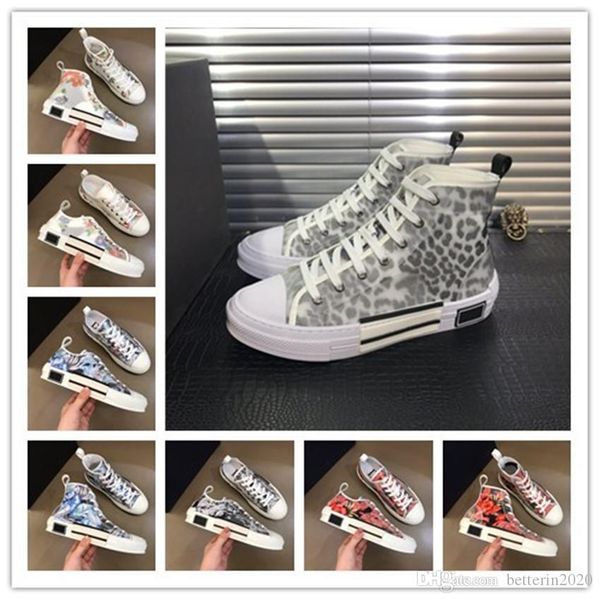 

2020 b23 косой high low top sneakers obliques техническая кожа 19ss цветы техническая открытый повседневная обувь технические кожаные ботинк, Black