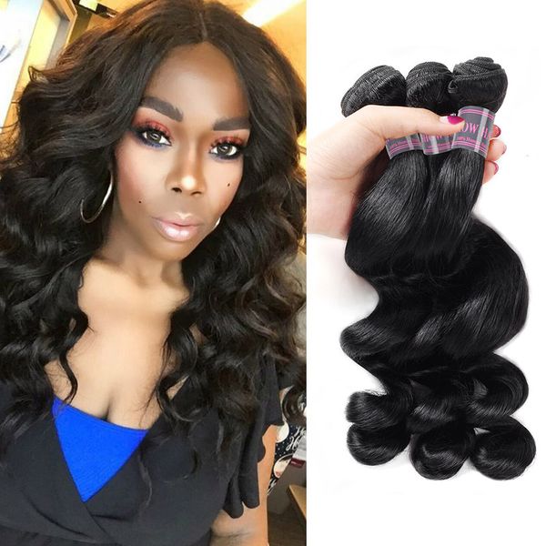 Ishow Virgin Hair Extensions Schuss Echthaar Bundles Lose Welle Großhandel Peruanische Webart für Frauen Alle Altersgruppen Natürliche Schwarz 8-28 zoll