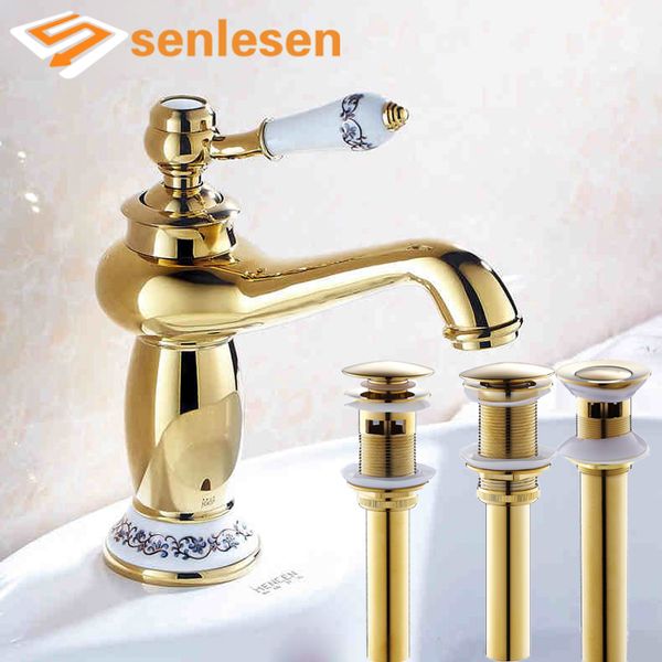 

new arrival basin mixer faucet gold finish deck mounted bathroom sink mixer taps