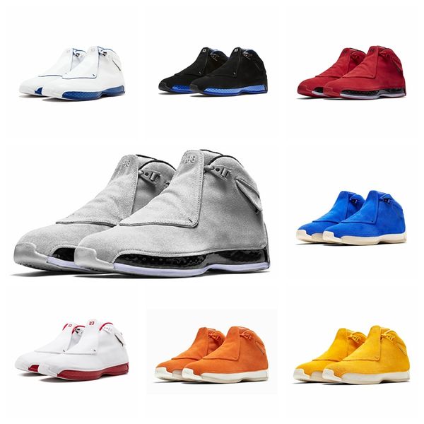 

2019 18 18s mens basketball shoes cool grey toro og asg black white red bred royal blue sports sneakers trainers outdoor designer shoes