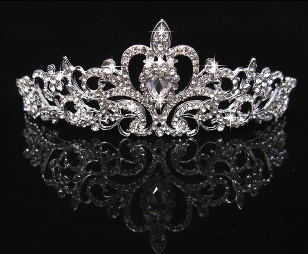 

люкс для новобрачных корона горный хрусталь кристаллы royal wedding коронки princess кристалл аксессуары для волос birthday party диадемы qu, White