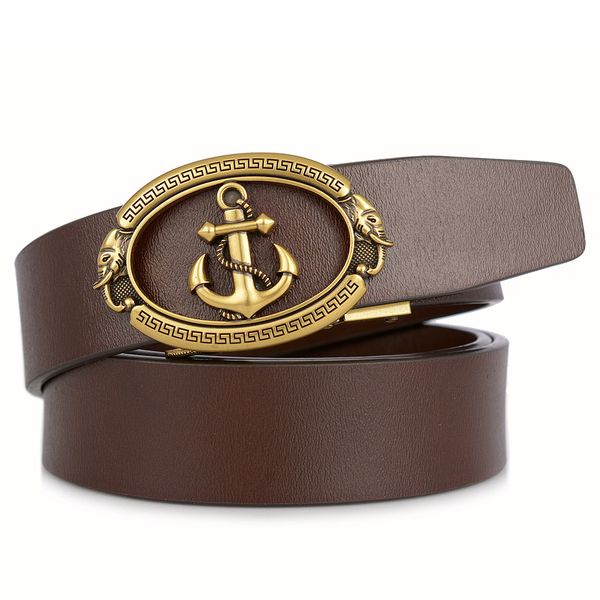 

золото серебро якорные конструктор ремни 3.5cm wide cowskin real натуральной кожи пояса автоматическая пряжка пояса ремень ковбой черный кор, Black;brown