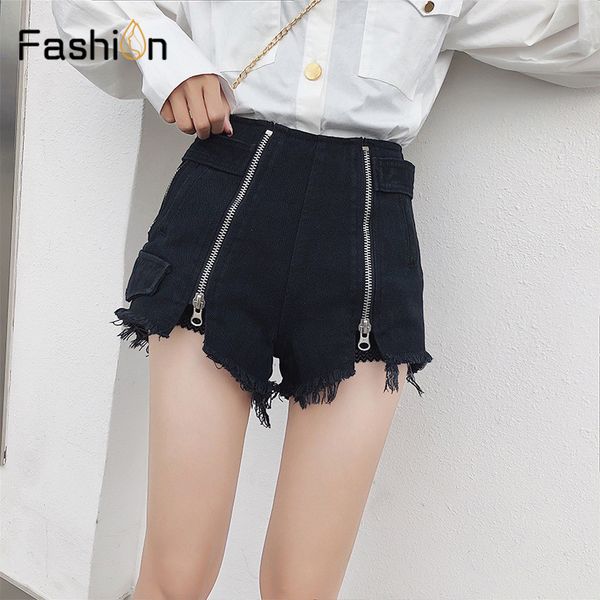 

2019 high waisted denim women shorts new korean style summer vintage shorts slim stretch turn ups female jeans boyfriend, White;black
