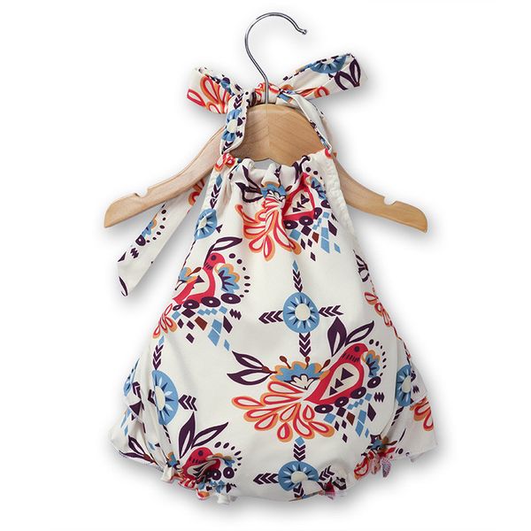

ins newborn baby girls boy romper hanging neck crawl bodysuit summer jumpsuit sleeveless infant clothes toddler boutique trendy outfit a2203, Blue