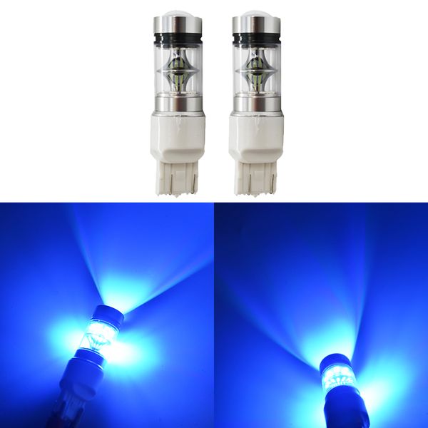 

new 2x-t20-7440-8000k-100w-ice-blue-backup-reverse-led-light-bulbs