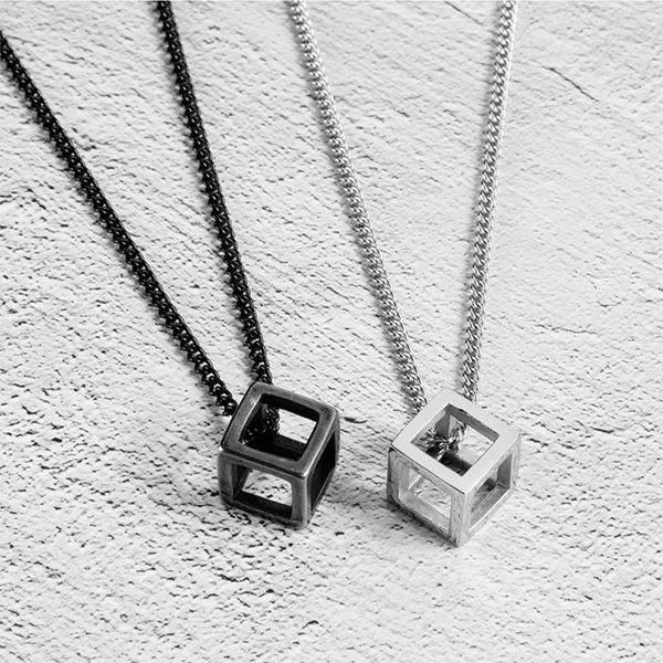 

new arrival hollow square pendant necklace for women men fashion silver color square clavicle necklace wedding jewelry vp740