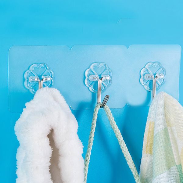 

10 pcs heavy duty for door organizer sticky wall hanging reusable bathroom seamless adhesive water resistant hanger transparency