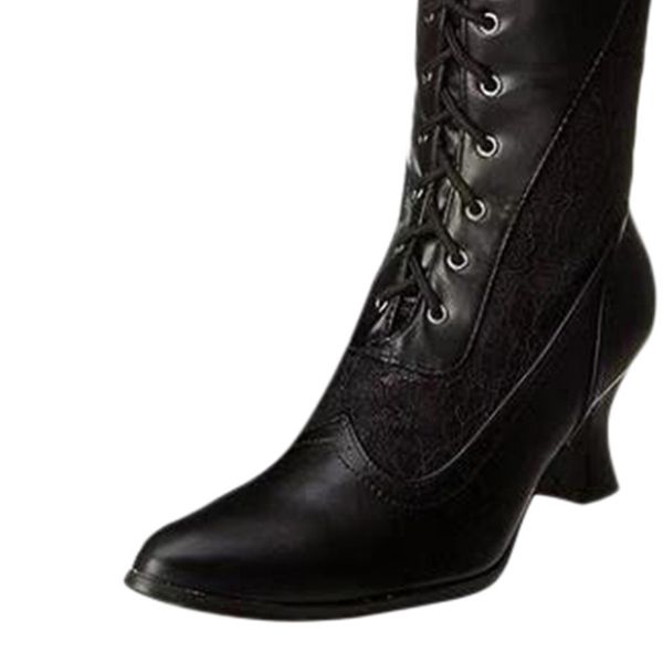

2019 women's boots fashion lace knee high boots women warm shoes high heeled round toe winter snow zip mid-tube boots #920, Black