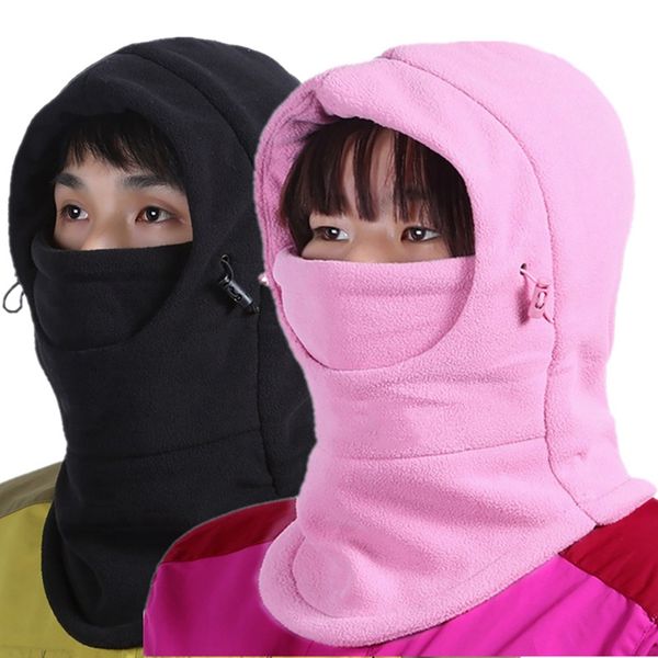 

winter warm full face cycling mask men women windproof double layer riding hat multifunction thermal outdoor sport capss, Black