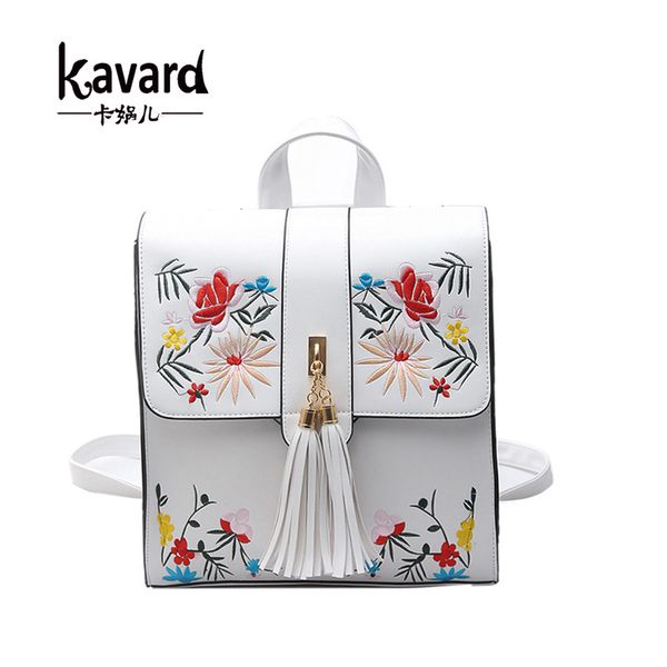 

backpack fashion embroidery girl backpacks cute school bags new women backpack pu leather female shoulder bag mochilas mujer j190628