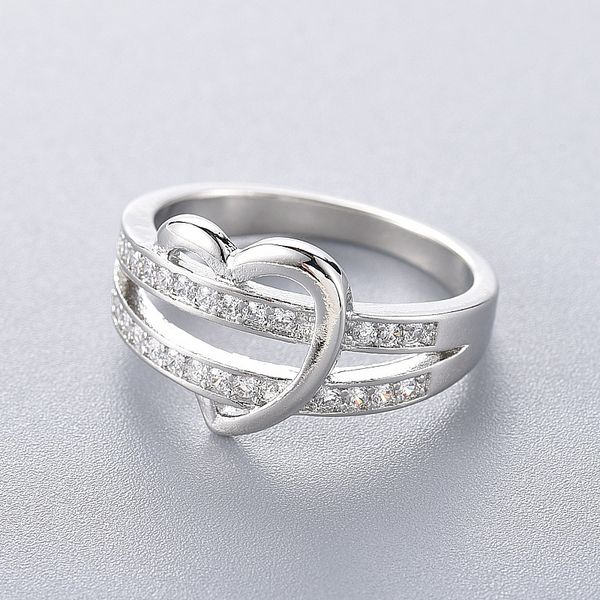 

ring ring half-heart-shaped diamond double-row women's rhinestone ring, Blue