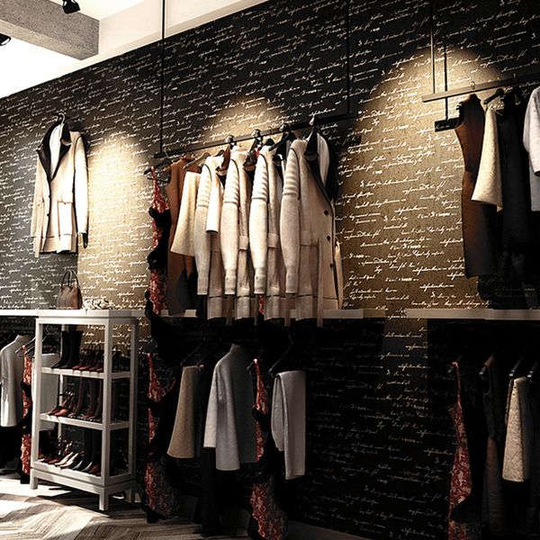 

retro surface waterproof wallpaper pvc nostalgia english letters wallpaper cafe shop clothing store restaurant wall decor paper