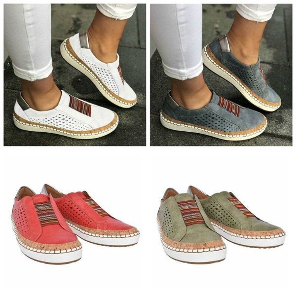 

2019 newly 1 pair women slide hollow-out shoes round toe casual breathable sneakers ka-best, Black