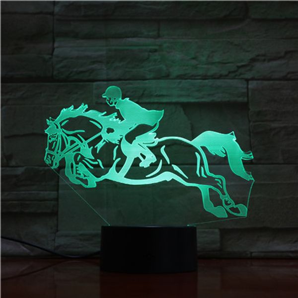

3d lamp the horse racing horseback riding present for family touch sensor led night light lamp for festival decoration
