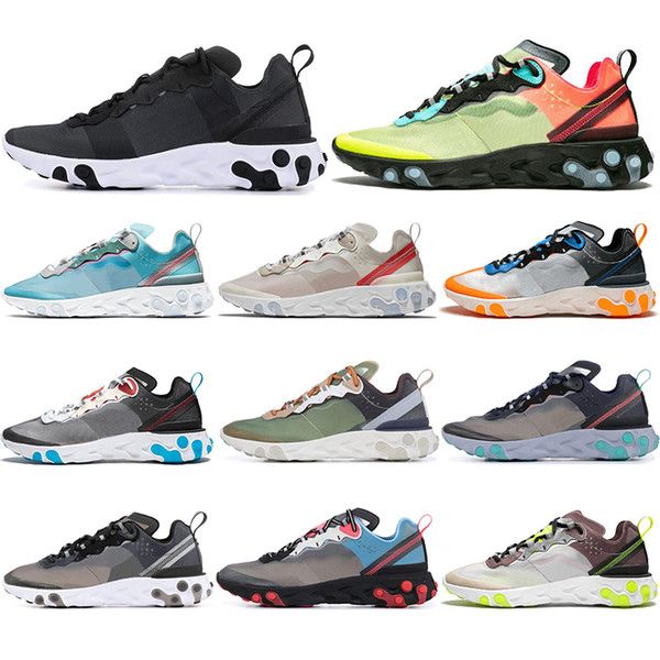 

2020 react element 87 55 undercover women mens running shoes volt racer pink game royal desert sand royal tint sports sneakers 36-45