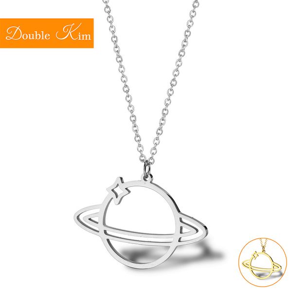 

planet pendant necklace titanium stainless steel rose gold silver gold color chain necklace trendy fashion women jewelry gift