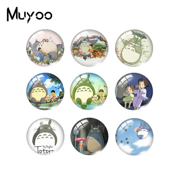

2019 new ghibli totoro class cabochon art handmade glass dome cabochons round p jewelry gifts, Crystal
