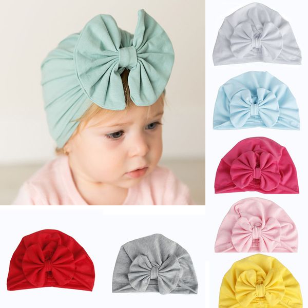 

europe infant baby kid hat headwear child toddler kids beanies turban bowknot cotton hats children accessories 15236, Yellow