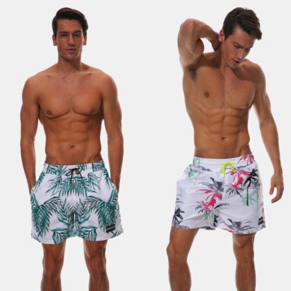 

brand new men casual surfing shorts coconut tree leaf print swimsuit summer belt beachwear men casual bathing shorts