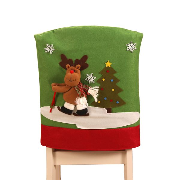 

gliding chair set old man elk snowman paragraph christmas decorations new christmas chair set santa claus ski cover