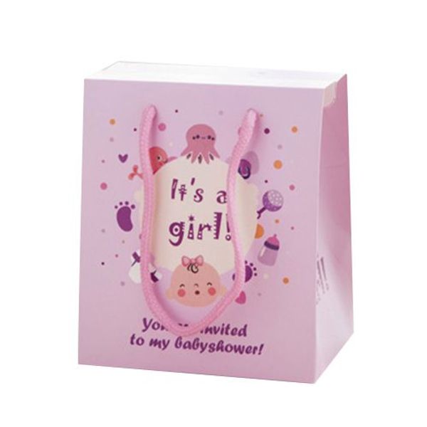 

10 pink paper it's a girl full moon gift candy bag size: 12 * 8.5 * 14cm