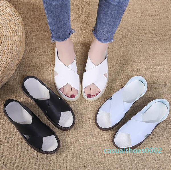 

2019 new women sandals flip flops flats 2019 new summer fashion soft wedges shoes woman slides lady casual female buty damskie c1-44 c02, Black