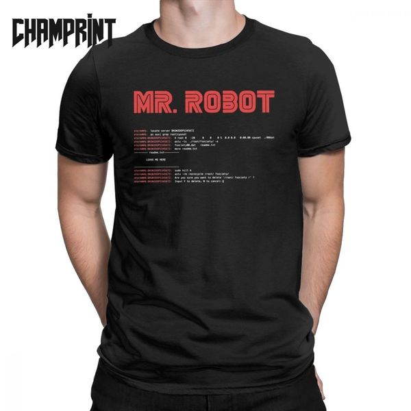 

cool mr robot programming programmer developer code t-shirts for men crew neck cotton t shirt short sleeve tees big size clothes, White;black