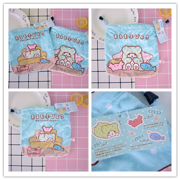 

марумофубиери медведь мультфильм drawstring сумки симпатичные плюшевые сумки для хранения макияж сумка монета bundle карманный кошелек новый