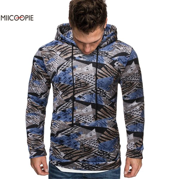 

miicoopie mens hoodie sweatshirt colorful mixed print fashion pullover sweatshirt men, Black