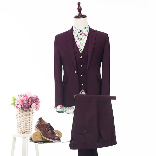 

new arrival large male slim the groom men's suit jacket three-pieces set wedding dress plus size m lxl 2xl 3xl 4xl5xl, White;black