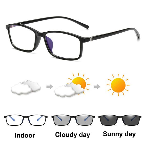 

sunglasses pochromic blue light blocking glasses for computer use anti eyestrain uv filter tr90 lightweight frame outdoor eyeglasses, White;black
