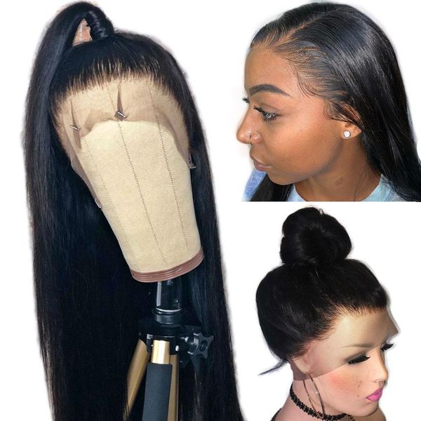 

Lace frontal wig with baby hair 180 den ity full lace human hair wig for black women brazilian virgin hair gluele natural traight