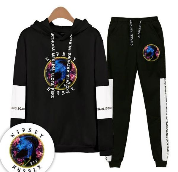 

nipsey hussle мужские спортивные костюмы весна осень повседневная одежда наборы женщины подросток толстовки брюки 2 шт. костюмы мужская одеж, Gray