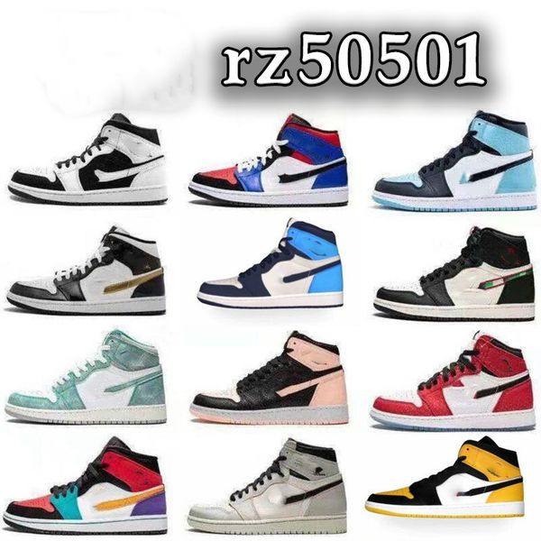 

мужская баскетбольная обувь высшего качества тройной черный белый королевский синий топ 1s дизайнерские спортивные кроссовки размер 36-45, Black