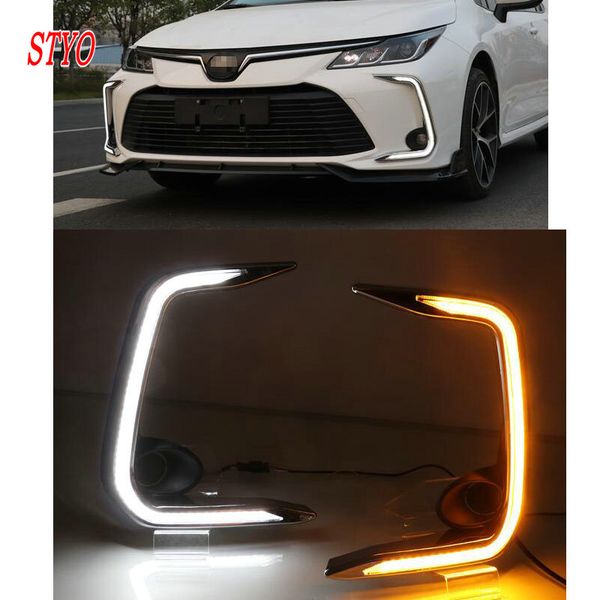 

led light guide daytime running lights drl led fog lamp for corolla 2019 2020