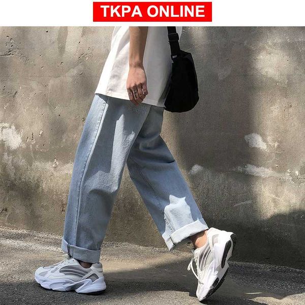 

men jeans pants 2020 streetwear joggers denim jeans mens baggy harem pants male korean style denim, Blue