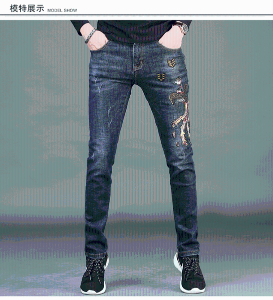 

w05452 fashion men's jeans 2020 runway european design party style men's clothing, Blue