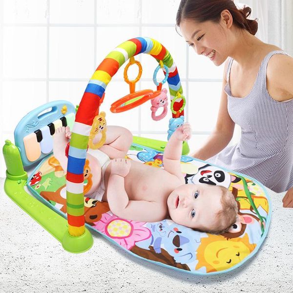 

3 in 1 baby play mat rug toys kid crawling music play game developing mat with piano keyboard infant carpet education rack toy