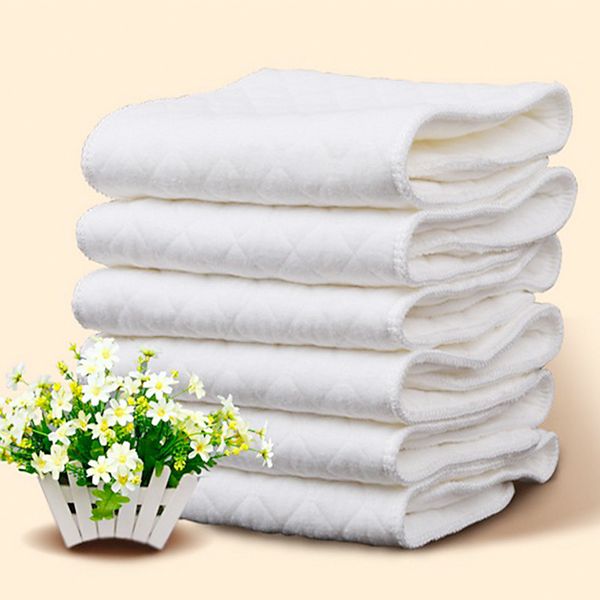 

new reusable baby diapers cloth diaper inserts 1 piece 3 layer insert 100% cotton washable babies care eco-friendly diaper 10pcs