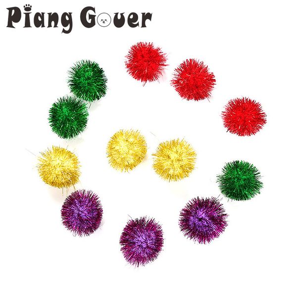 

10pcs/lot cat toy 5cm ball sparkling small balls pet toys random color mix
