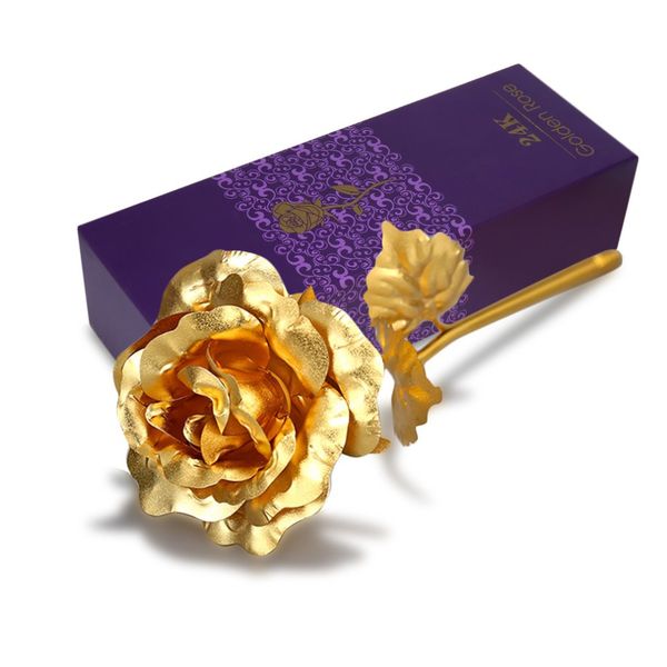 

день святого валентина подарка 24k позолоченный golden rose цветочный праздник подарок свадьба доставка украшение партии с перепродано box к