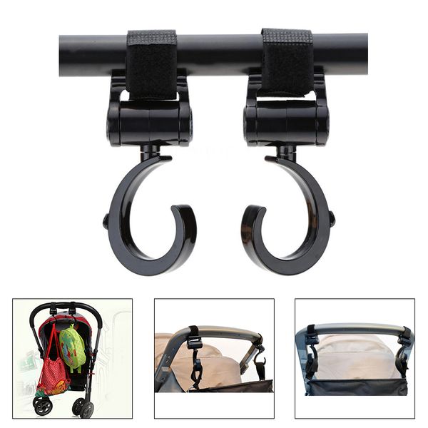 

2pcs/set multifunction baby stroller hooks pushchair pram wheelchair 360 swivel hanger hooks carriage bag stroller accessories