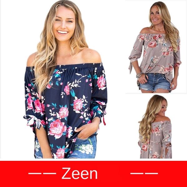 

женская дизайнерская футболка без бретелек воротник печатный ширина плеч повседневный топ, White