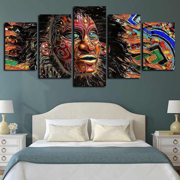 

5 panels fun in the sun painting artworks giclee canvas wall art for home decor abstract poster canvas print oil painting
